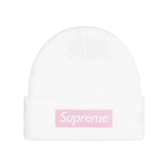 Supreme New Era Box Logo Beanie Fw25 White Knit Cuffed Hat