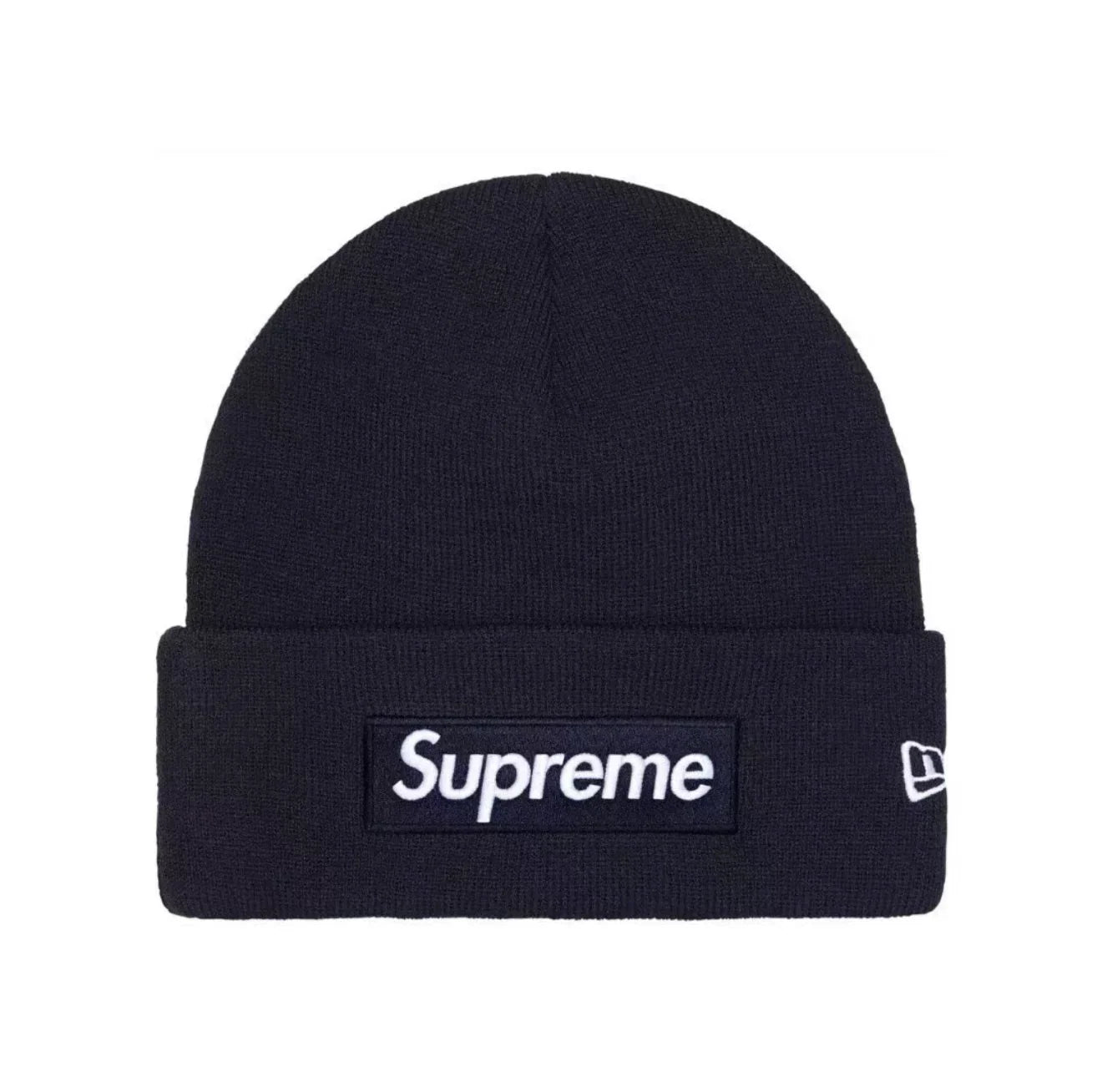 Supreme New Era Box Logo Beanie Fw25 Navy Knit Cuffed Hat