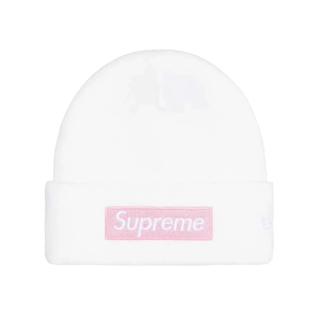 Supreme New Era Box Logo Beanie Fw25 White Knit Cuffed Hat