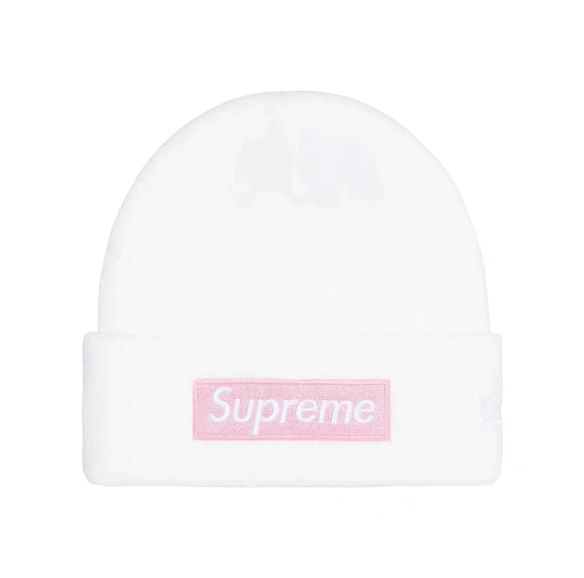 Supreme New Era Box Logo Beanie Fw25 White Knit Cuffed Hat